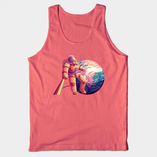 Astronaut Selfie Tank Top by Mako Design 